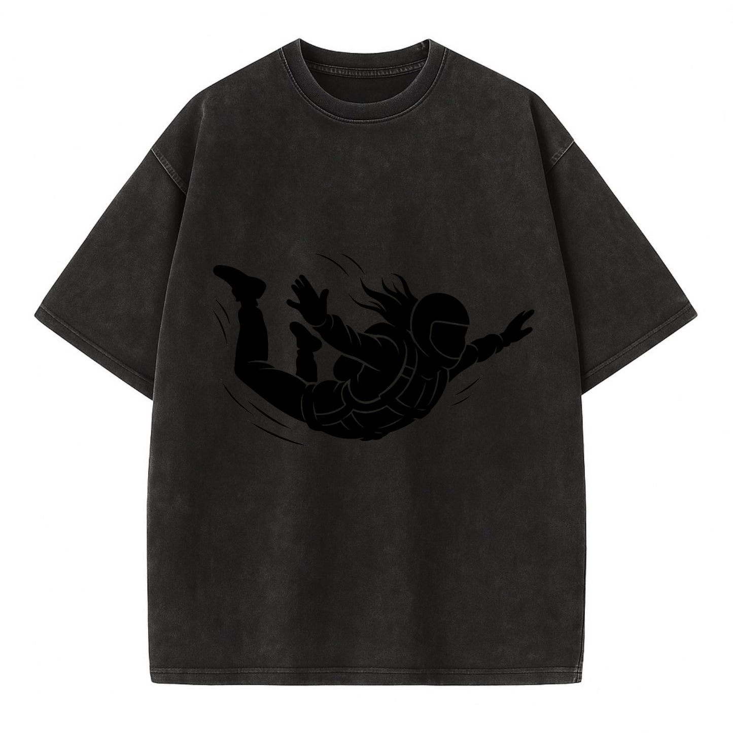 Skydiver free-fall position - Vintage T-shirt - Black