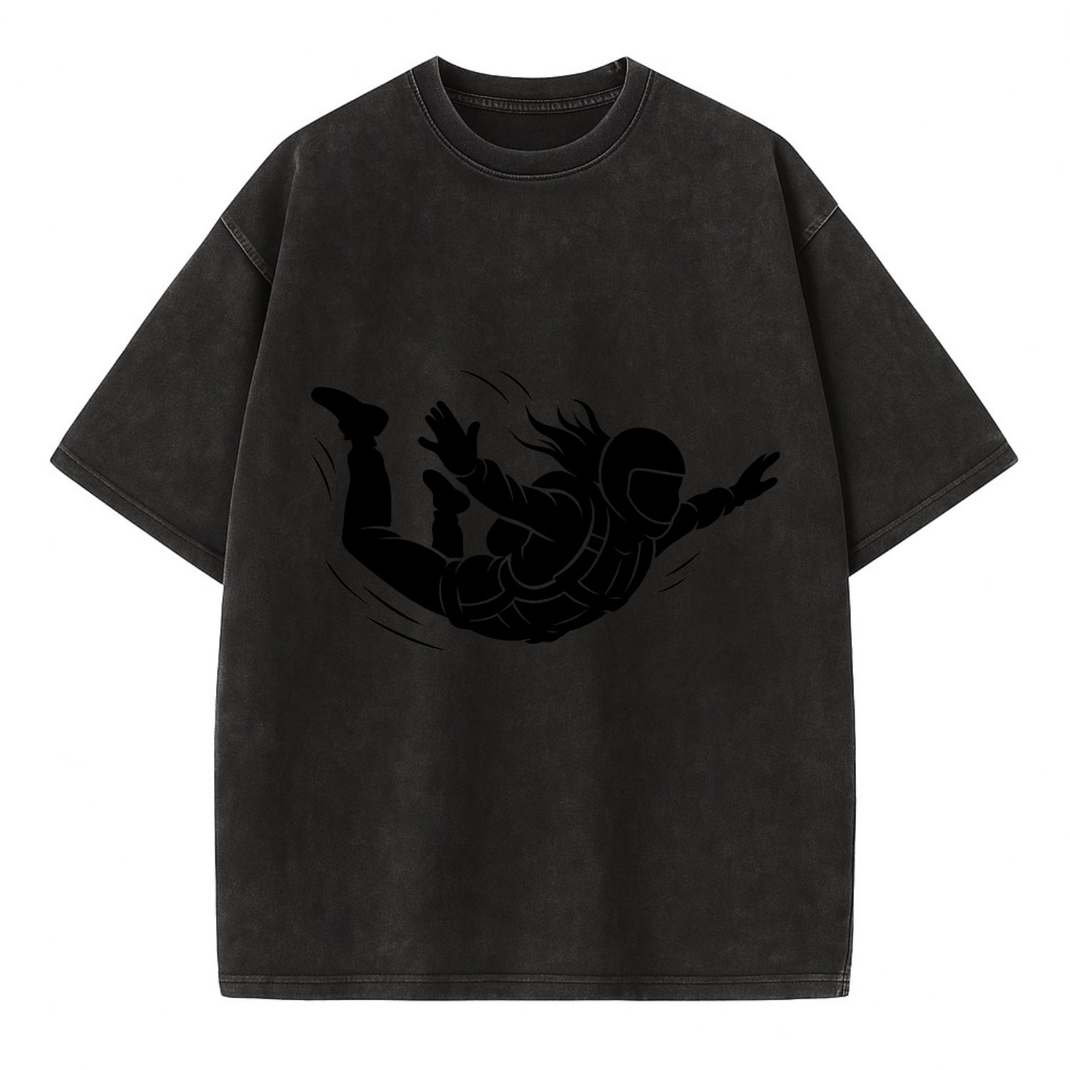 Skydiver free-fall position - Vintage T-shirt - Black