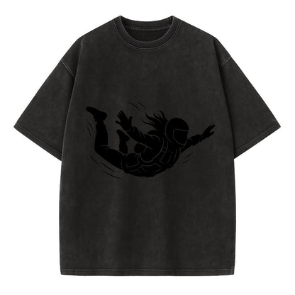 Skydiver free-fall position - Vintage T-shirt - Black