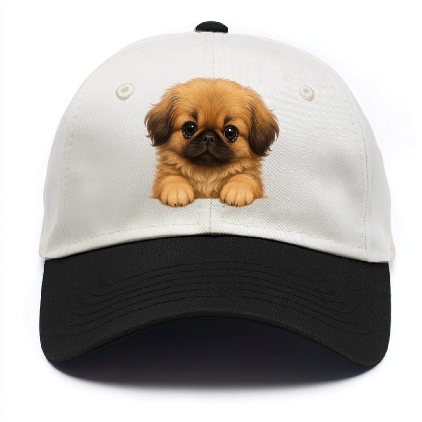 Pekingese  - Two Tone Cap - Black