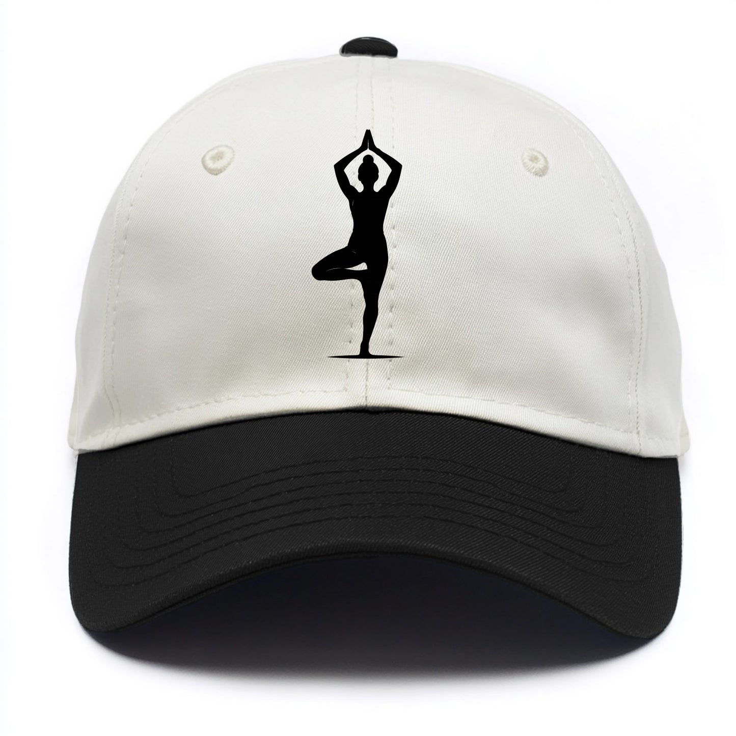Yoga practitioner in tree pose - Two Tone Cap - Black
