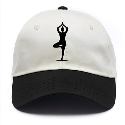 Yoga practitioner in tree pose - Two Tone Cap - Black