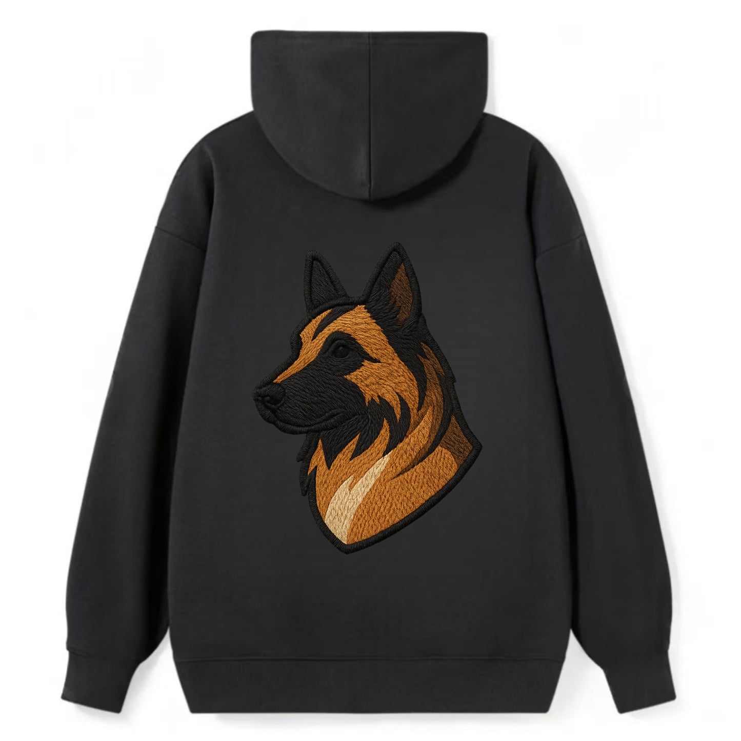 Belgian Tervuren - Fawn with black overlay embroidered design - Classic Pullover Hoodie - Black