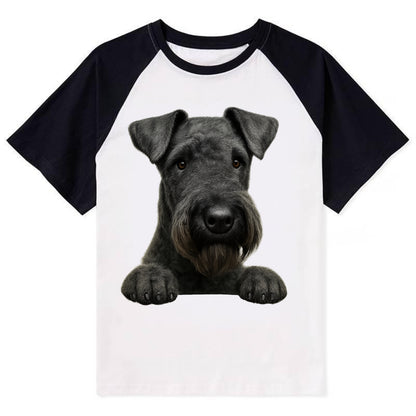 Kerry Blue Terrier  - Contrast Raglan T-shirt - Black