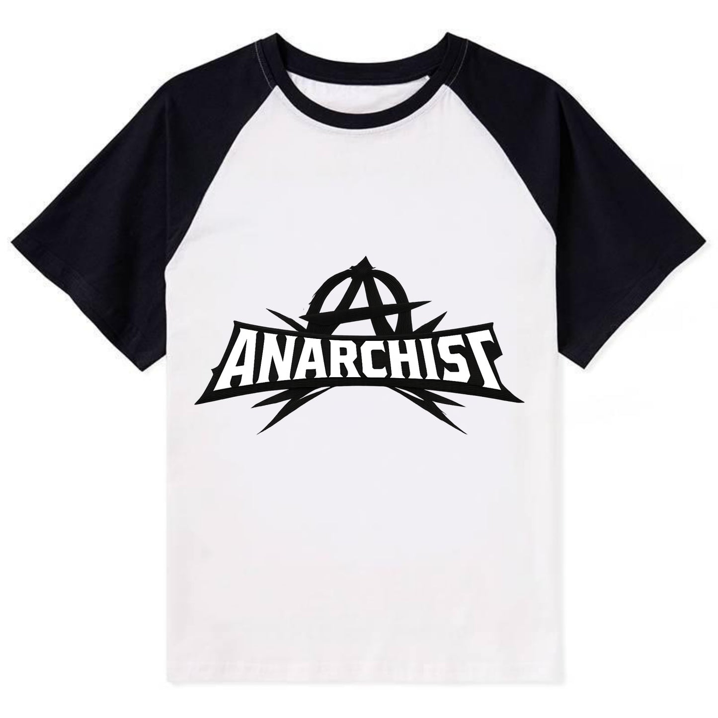 Bold typography design - "ANARCHIST" - no masters, self-governed - Contrast Raglan T-shirt - Black