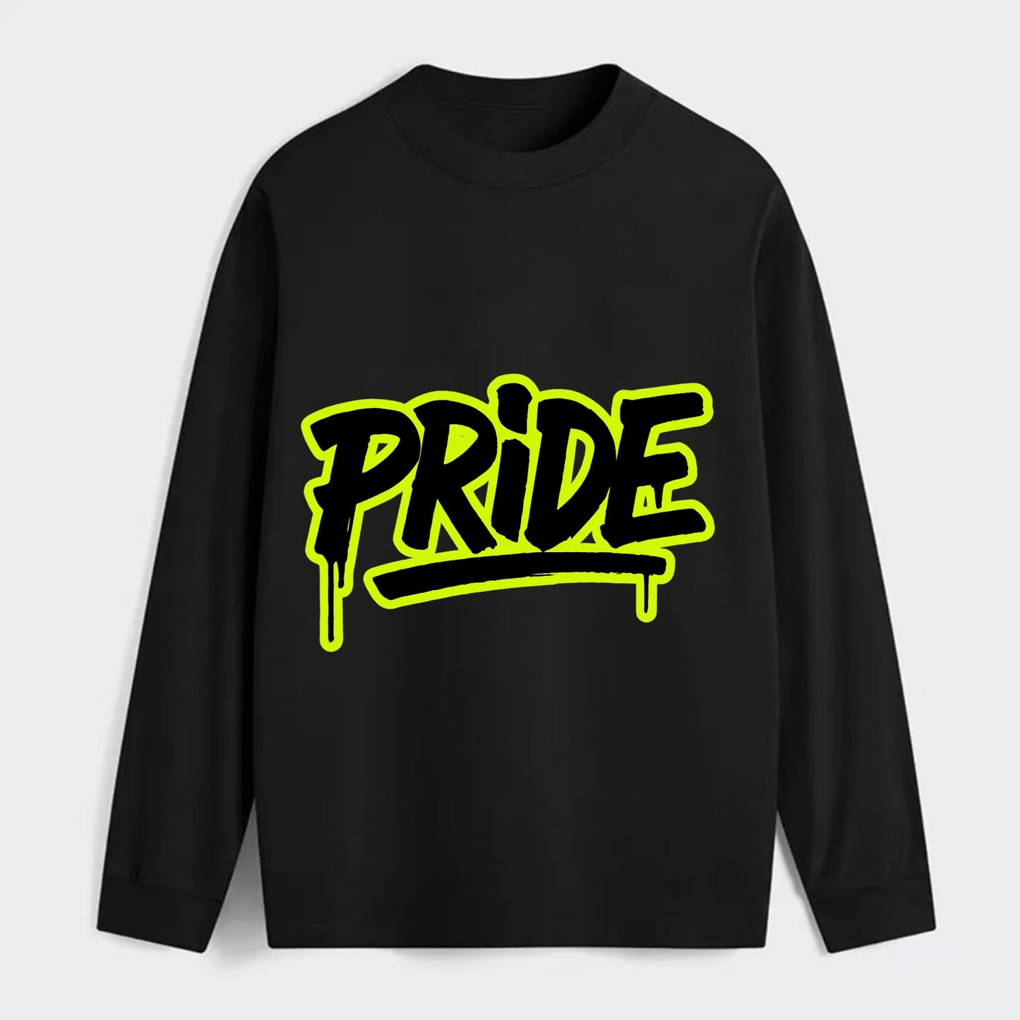 Bold typography design - "PRIDE" - dignified satisfaction, honor - Classic Long Sleeve Shirt - Black