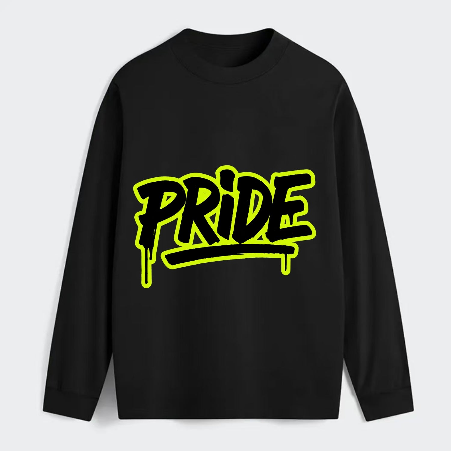 Bold typography design - "PRIDE" - dignified satisfaction, honor - Classic Long Sleeve Shirt - Black