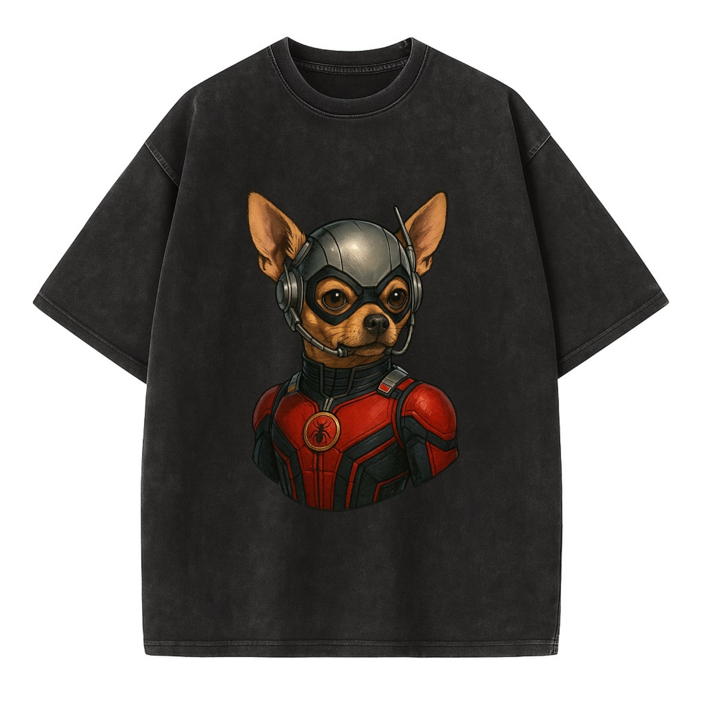 Chihuahua Ant-Man  - Vintage T-shirt - Black