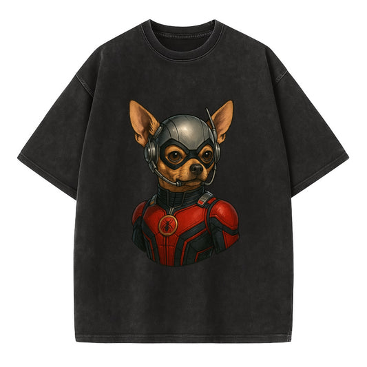Chihuahua Ant-Man  - Vintage T-shirt - Black