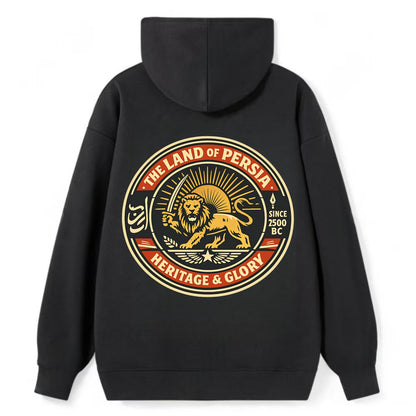 Iranian Heritage Emblem - Classic Pullover Hoodie - Black