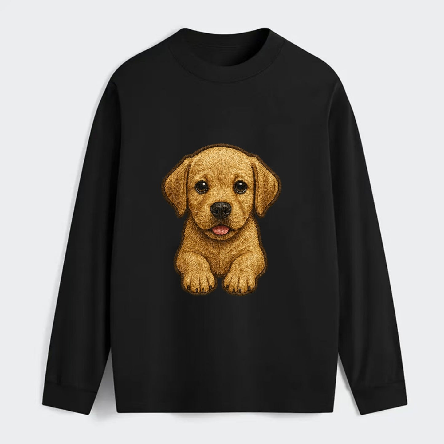 Baby Labrador Retriever Puppy - yellow/black/chocolate, soulful eyes, - Classic Long Sleeve Shirt - Black