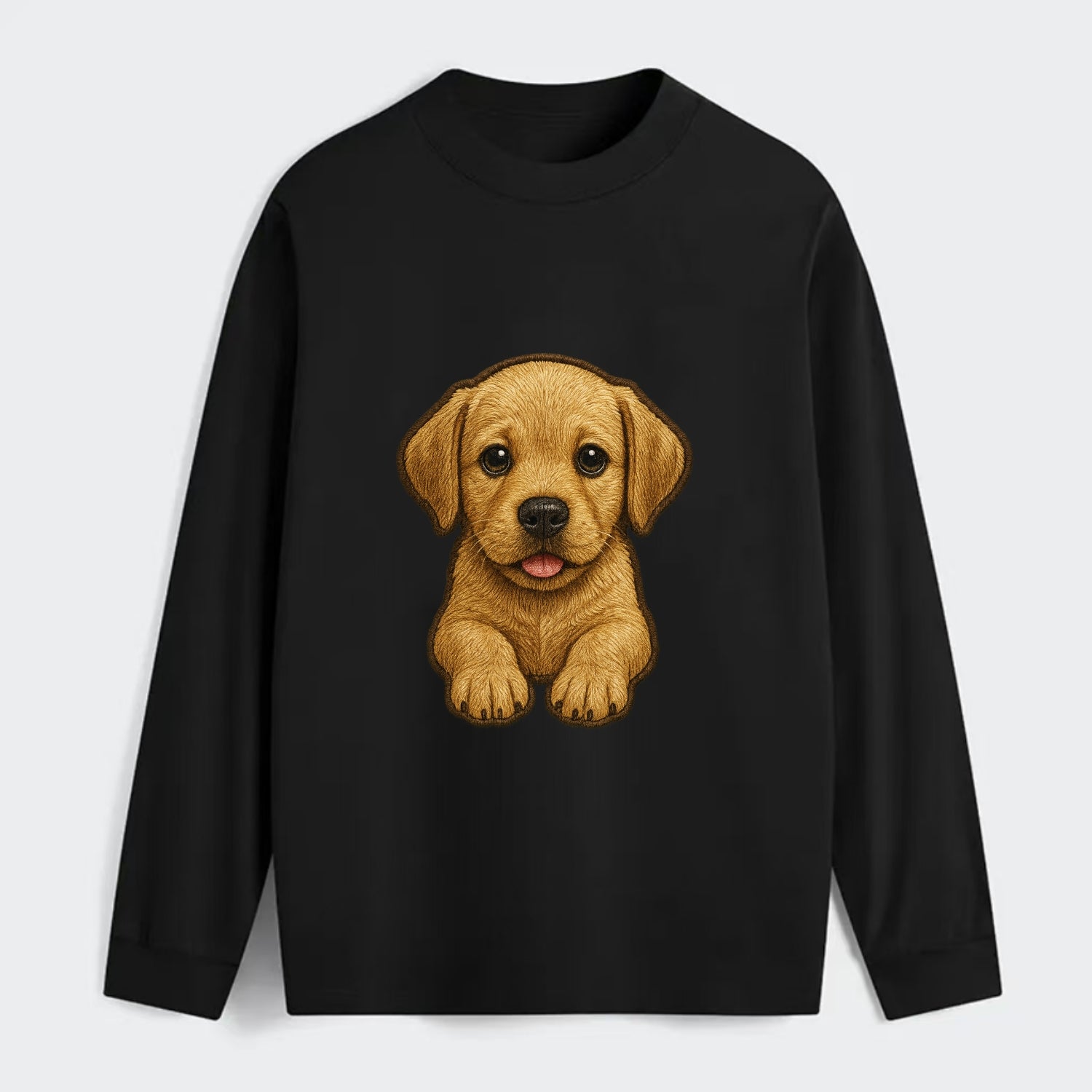 Baby Labrador Retriever Puppy - yellow/black/chocolate, soulful eyes, - Classic Long Sleeve Shirt - Black