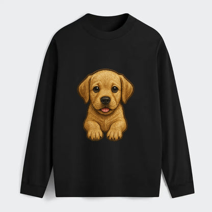 Baby Labrador Retriever Puppy - yellow/black/chocolate, soulful eyes, - Classic Long Sleeve Shirt - Black