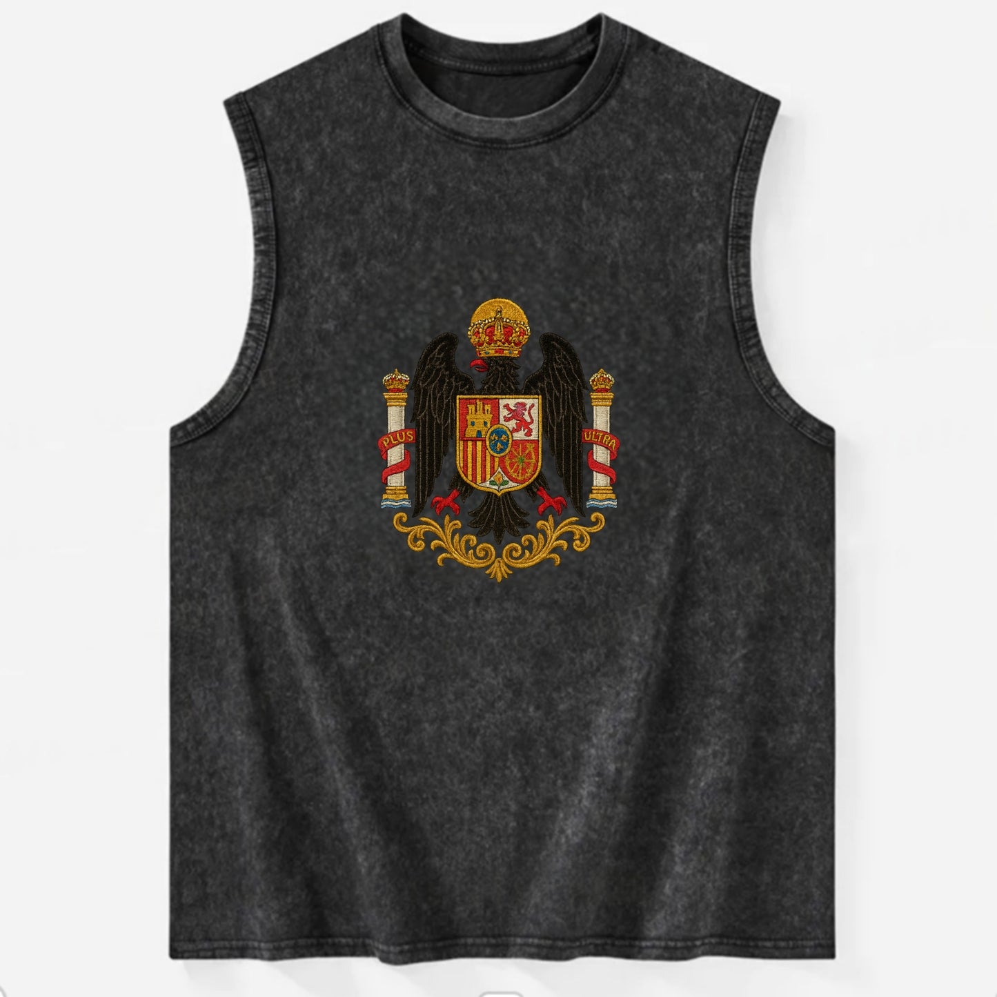 Imperial Eagle Of Spain Crest - Vintage Washed Tank - Black