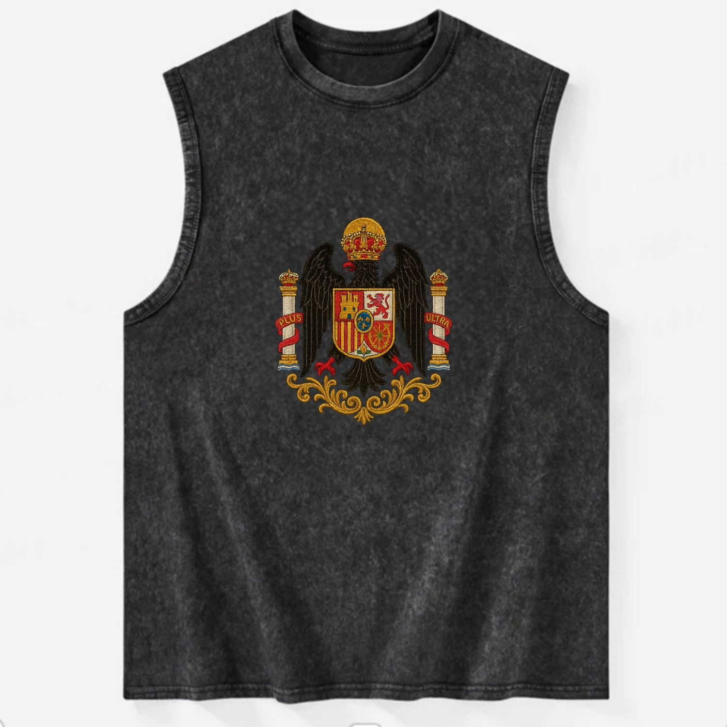 Imperial Eagle Of Spain Crest - Vintage Washed Tank - Black