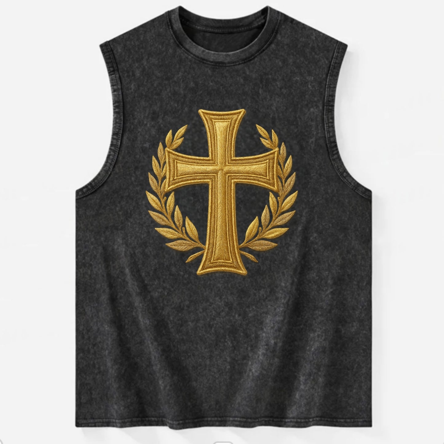Victory Cross  - Vintage Washed Tank - Black