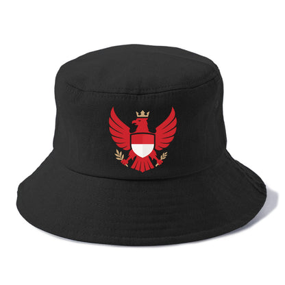 Indonesia Heritage Badge (heraldic Garuda With Indonesian Styling) Bucket Hat - Black