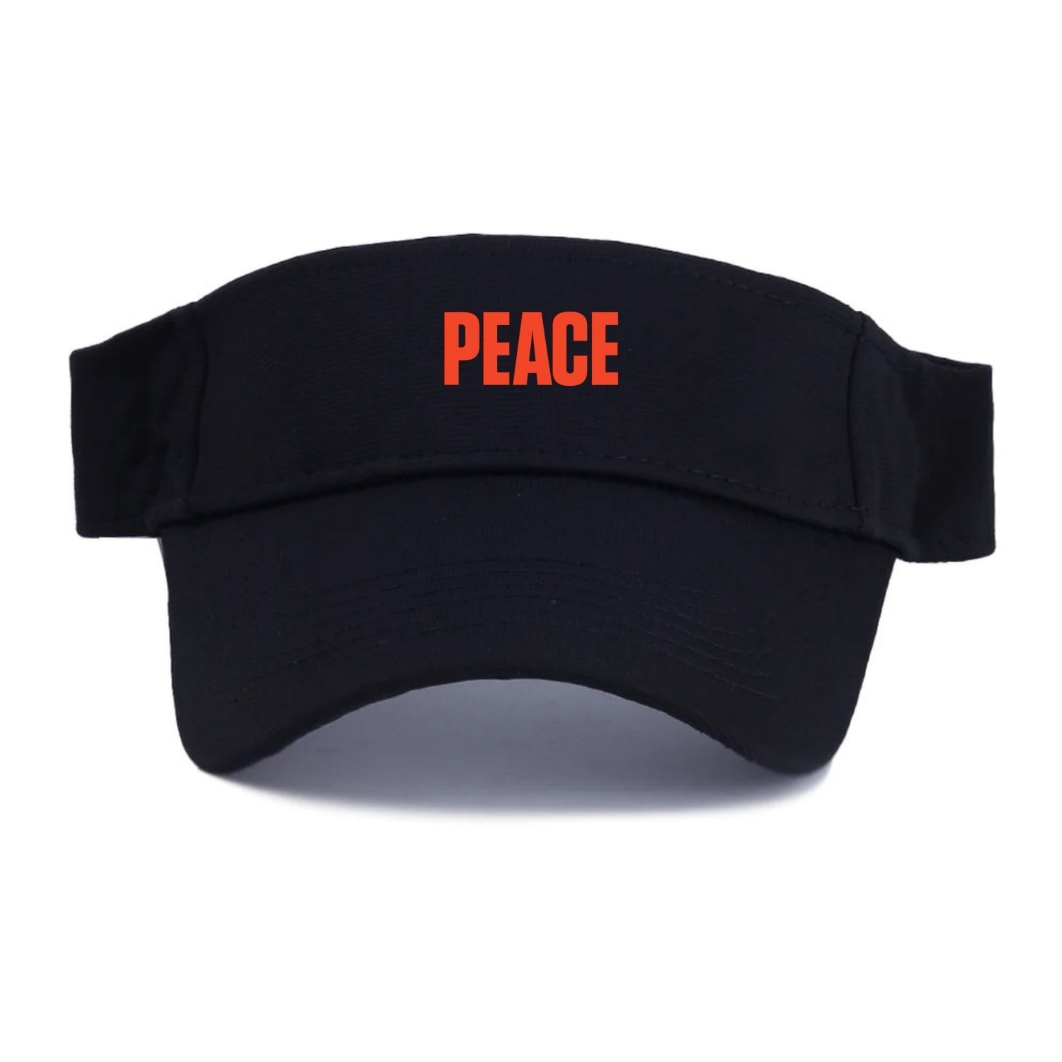 Bold typography design - "PEACE" - inner calm, tranquility, serenity - Visor - Black