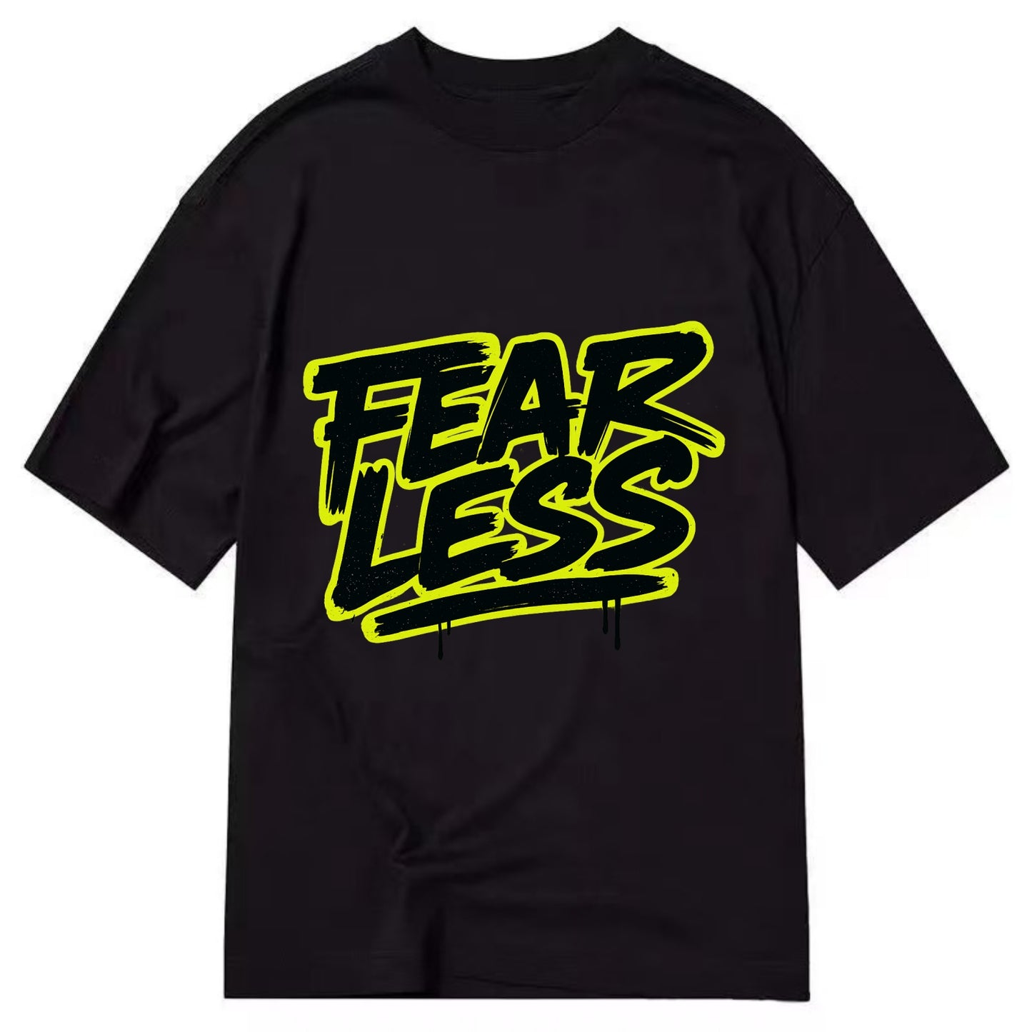 Bold typography design - "FEARLESS" - courage, bravery, facing challenges head on - Classic T-shirt - Black