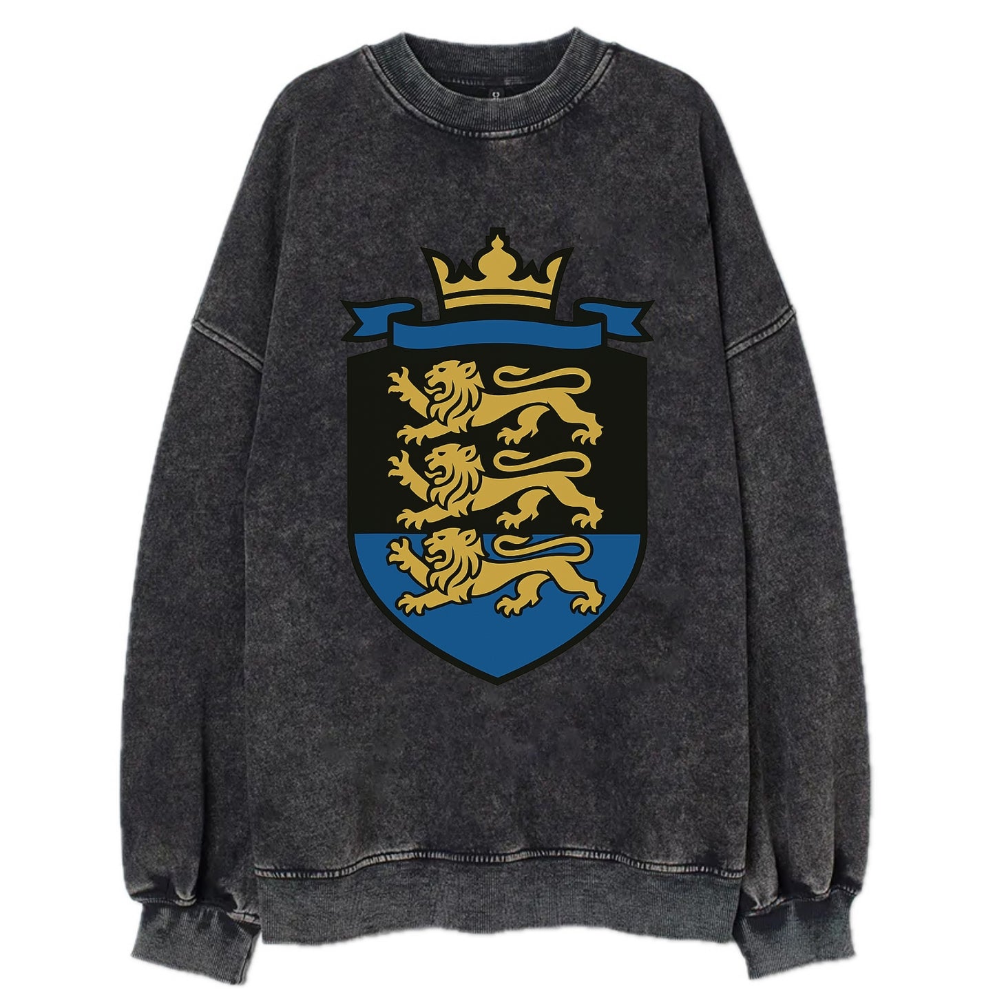 Estonia Royal Logo  - Vintage Sweatshirt - Black