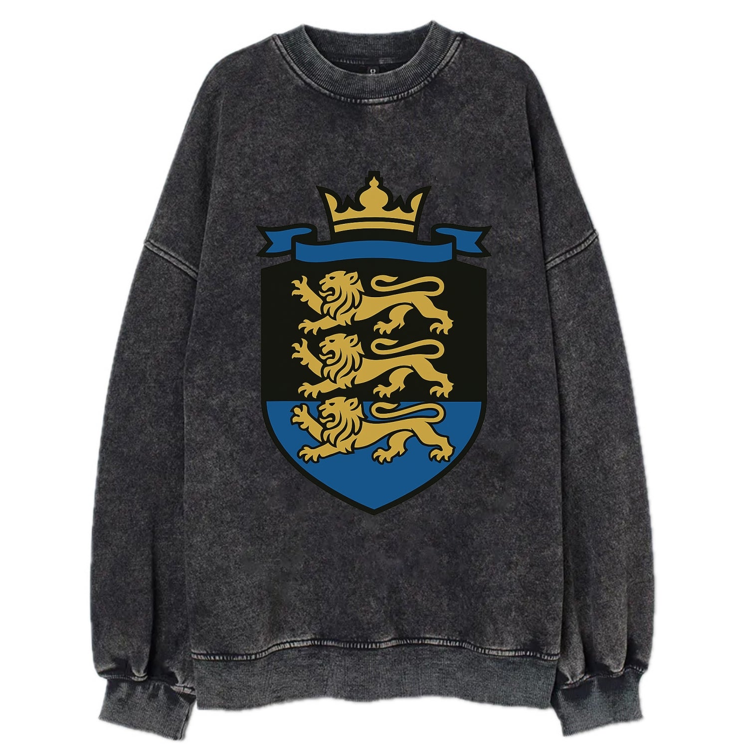 Estonia Royal Logo  - Vintage Sweatshirt - Black