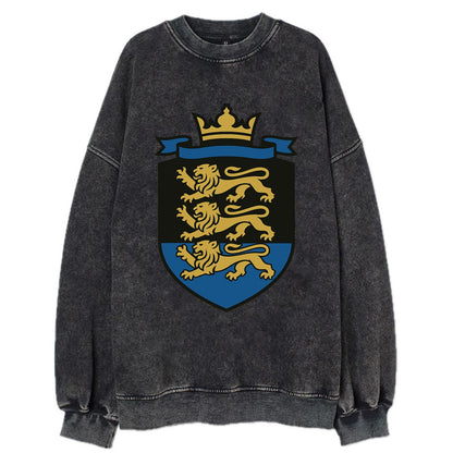 Estonia Royal Logo  - Vintage Sweatshirt - Black