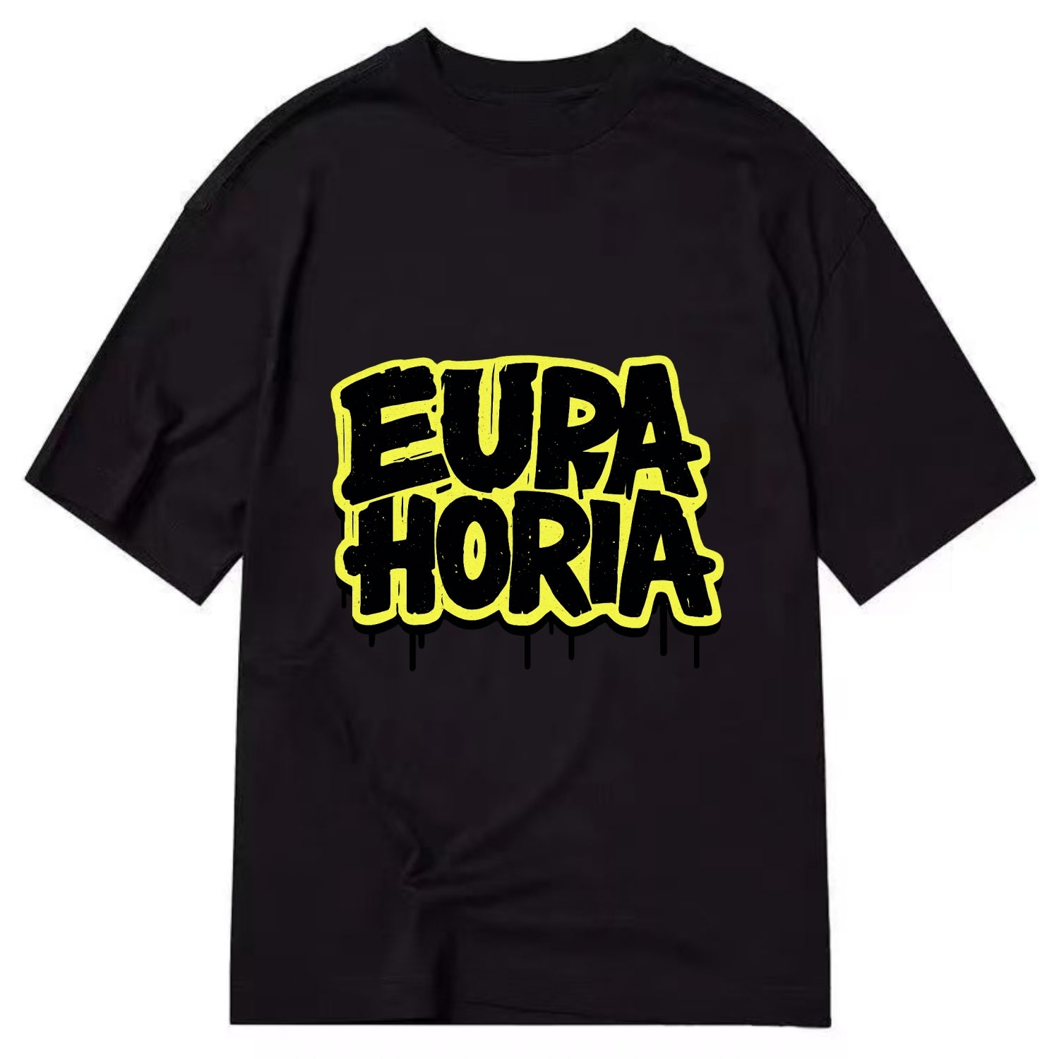 Bold typography design - "EUPHORIA" - intense happiness, ecstasy - Classic T-shirt - Black
