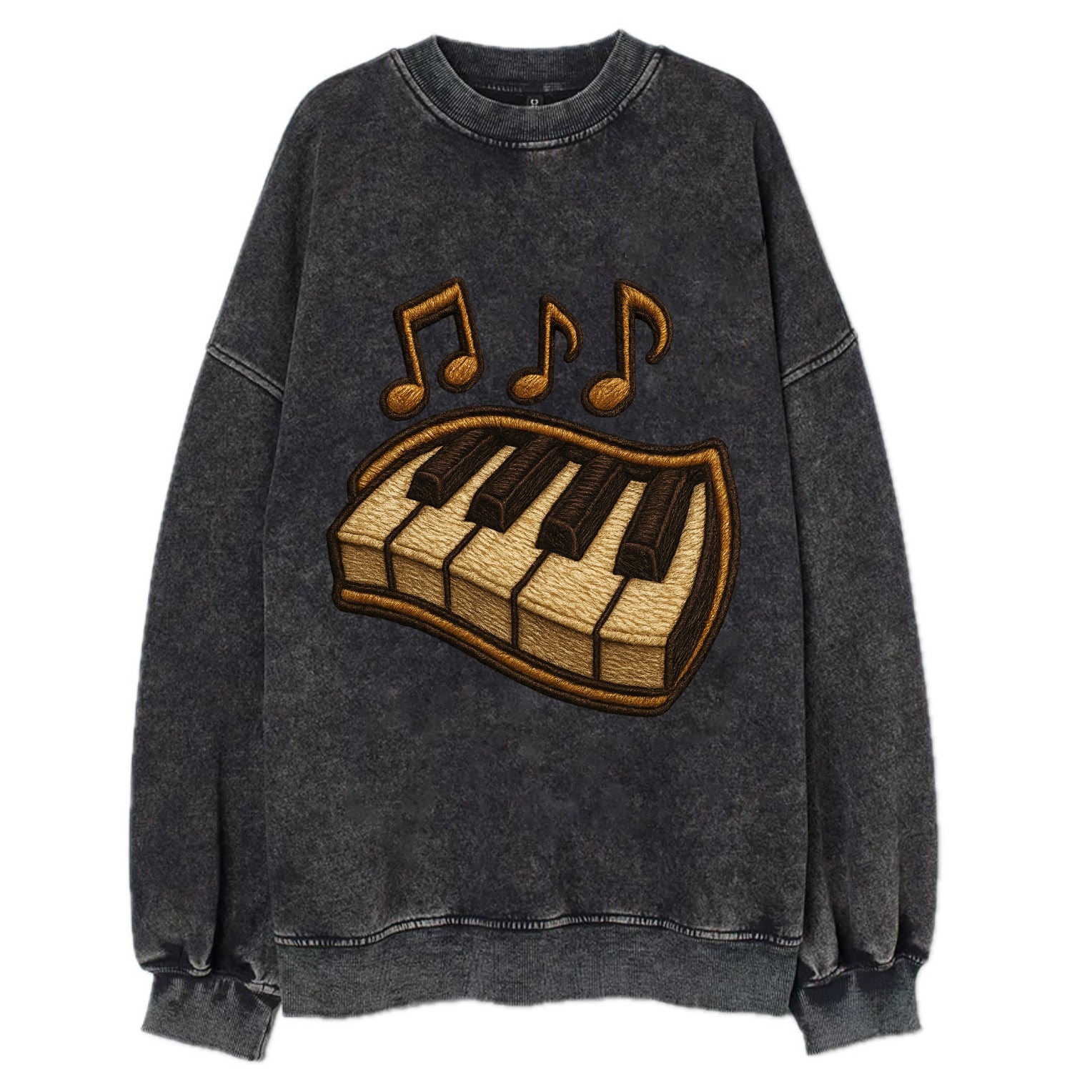 Piano Keys  - Vintage Sweatshirt - Black
