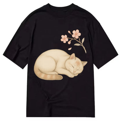 Zen Garden Cat  - Classic T-shirt - Black