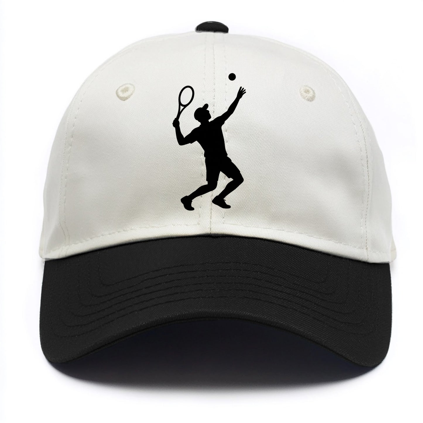 Tennis player serving powerful shot - Two Tone Cap - Black