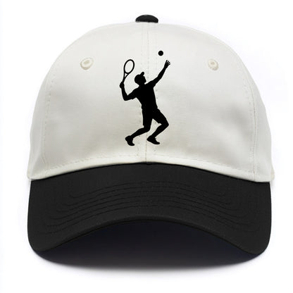 Tennis player serving powerful shot - Two Tone Cap - Black
