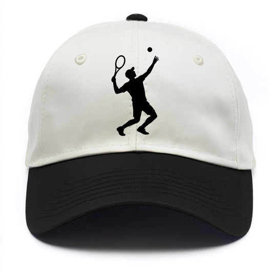 Tennis player serving powerful shot - Two Tone Cap - Black
