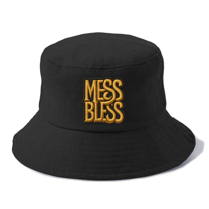 MESS;BLESS UP Gold Metallic Visor - Bucket Hat - Black