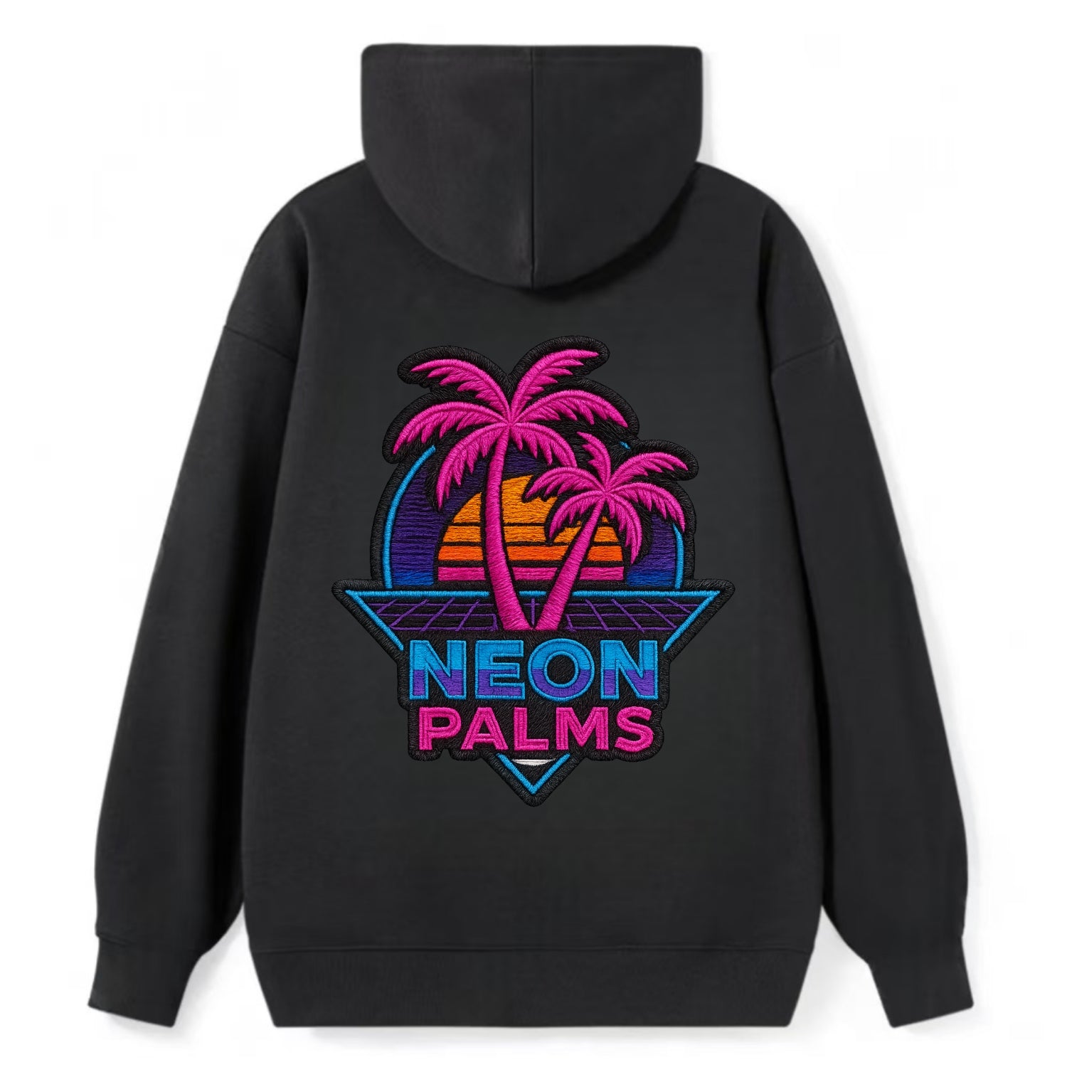 Neon Palms - Classic Pullover Hoodie - Black
