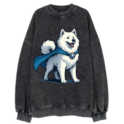 Samoyed Winter Hero  - Vintage Sweatshirt - Black