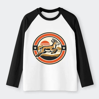 Proud Springbok Emblem - Raglan Long Sleeve T-Shirt - Black