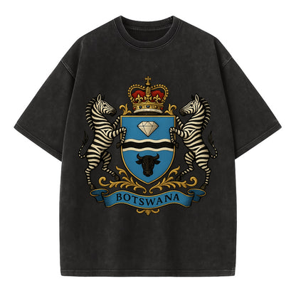Botswana Heritage Badge  - Vintage T-shirt - Black