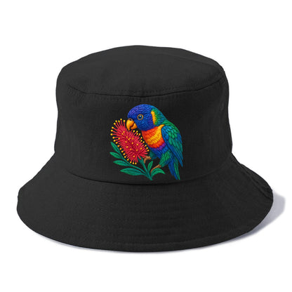 Rainbow Lorikeet Bottlebrush - Bucket Hat - Black