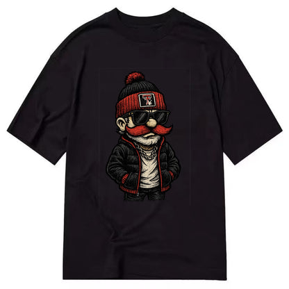 Lubbock Raider wearing Texas Tech beanie with guns up patch - Classic T-shirt - Black