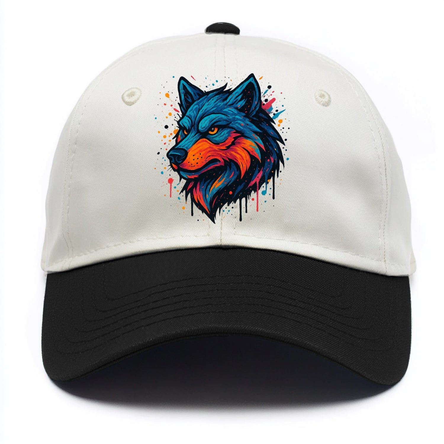 Velvet Wolf Royal  - Two Tone Cap - Black