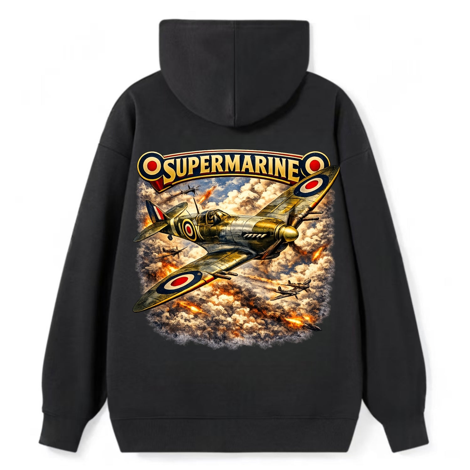 Supermarine Spitfire - Classic Pullover Hoodie - Black
