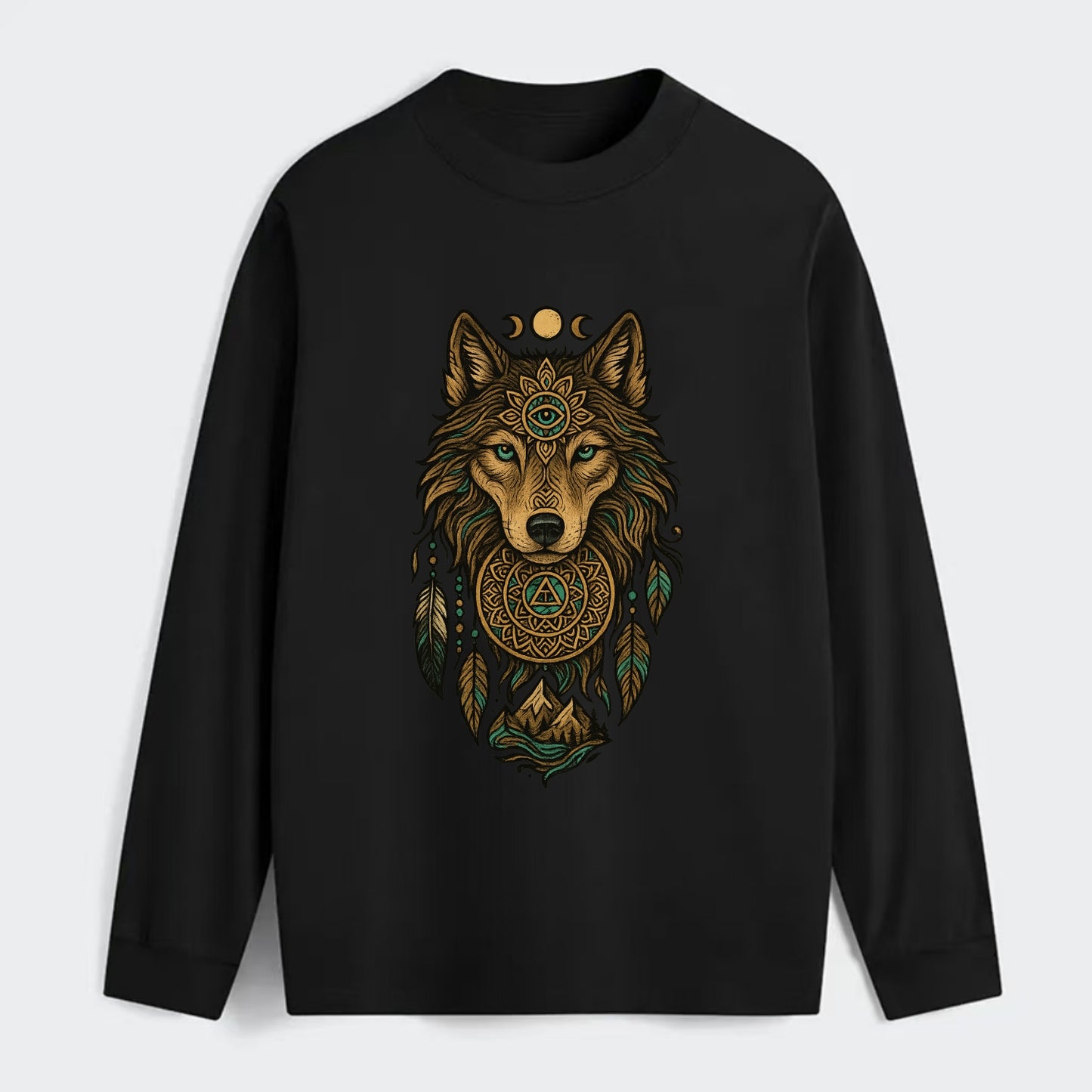 Tattoo Wolf Flash  - Classic Long Sleeve Shirt - Black