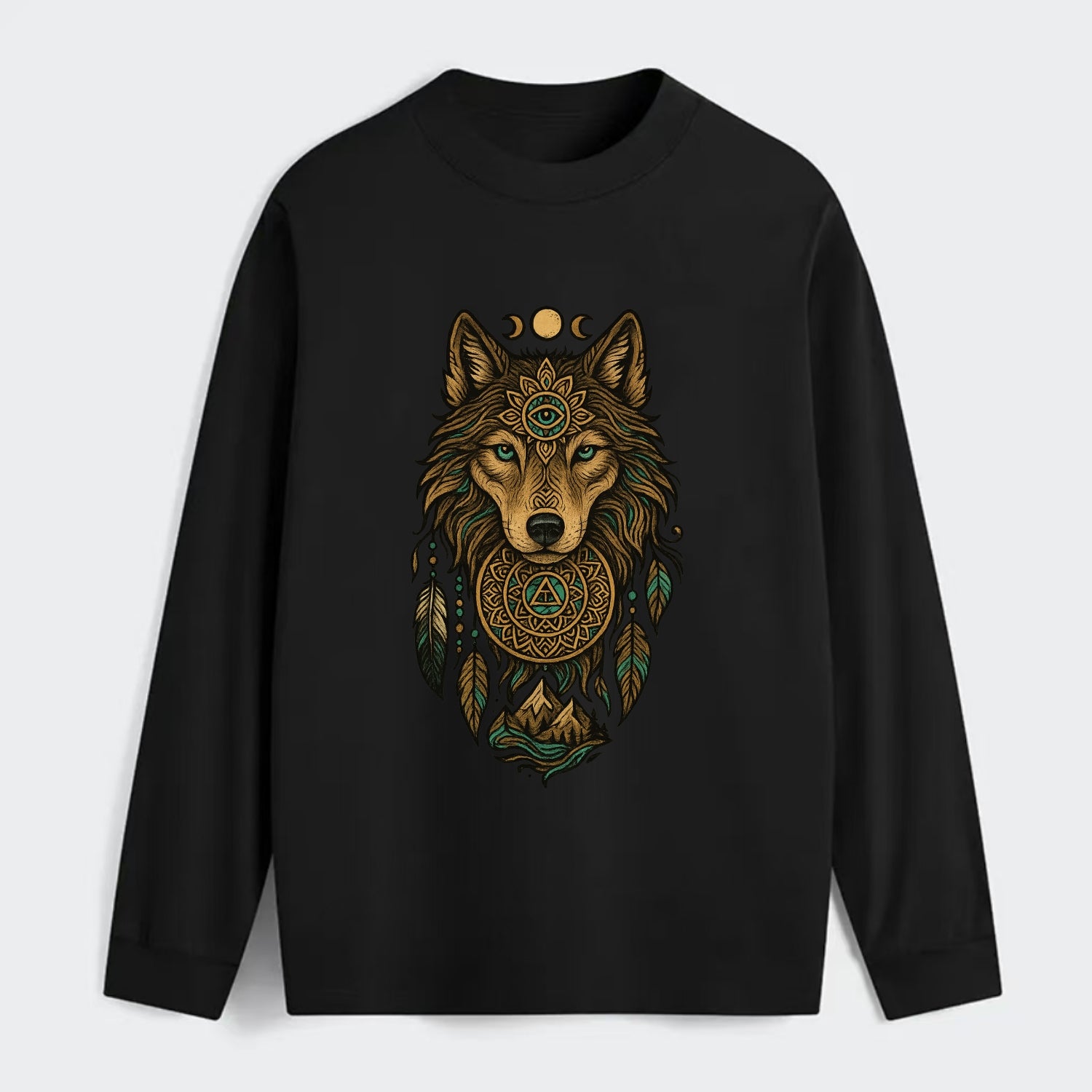 Tattoo Wolf Flash  - Classic Long Sleeve Shirt - Black