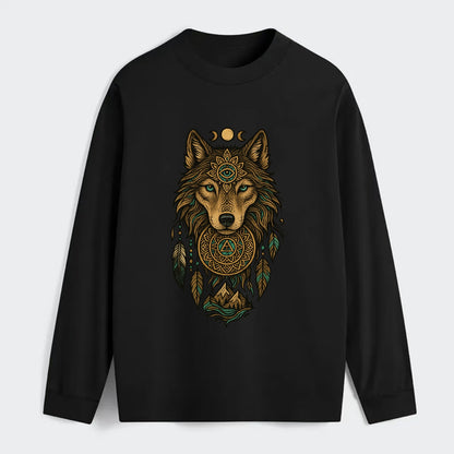 Tattoo Wolf Flash  - Classic Long Sleeve Shirt - Black