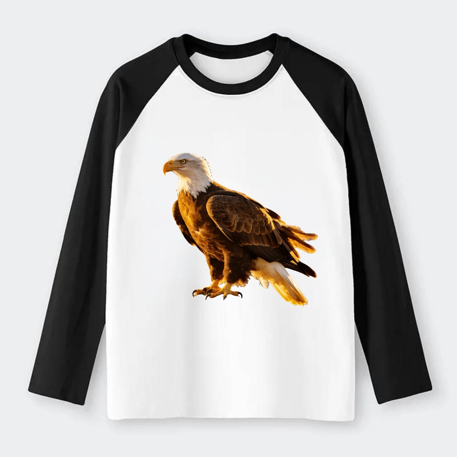 Eagle - Raglan Long Sleeve T-Shirt - Black
