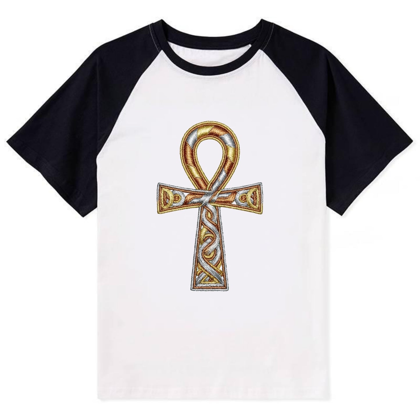 Ankh of Life - Contrast Raglan T-shirt - Black