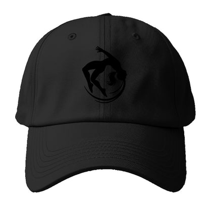 Gymnast mid-backflip rotation - Baseball Cap - Black