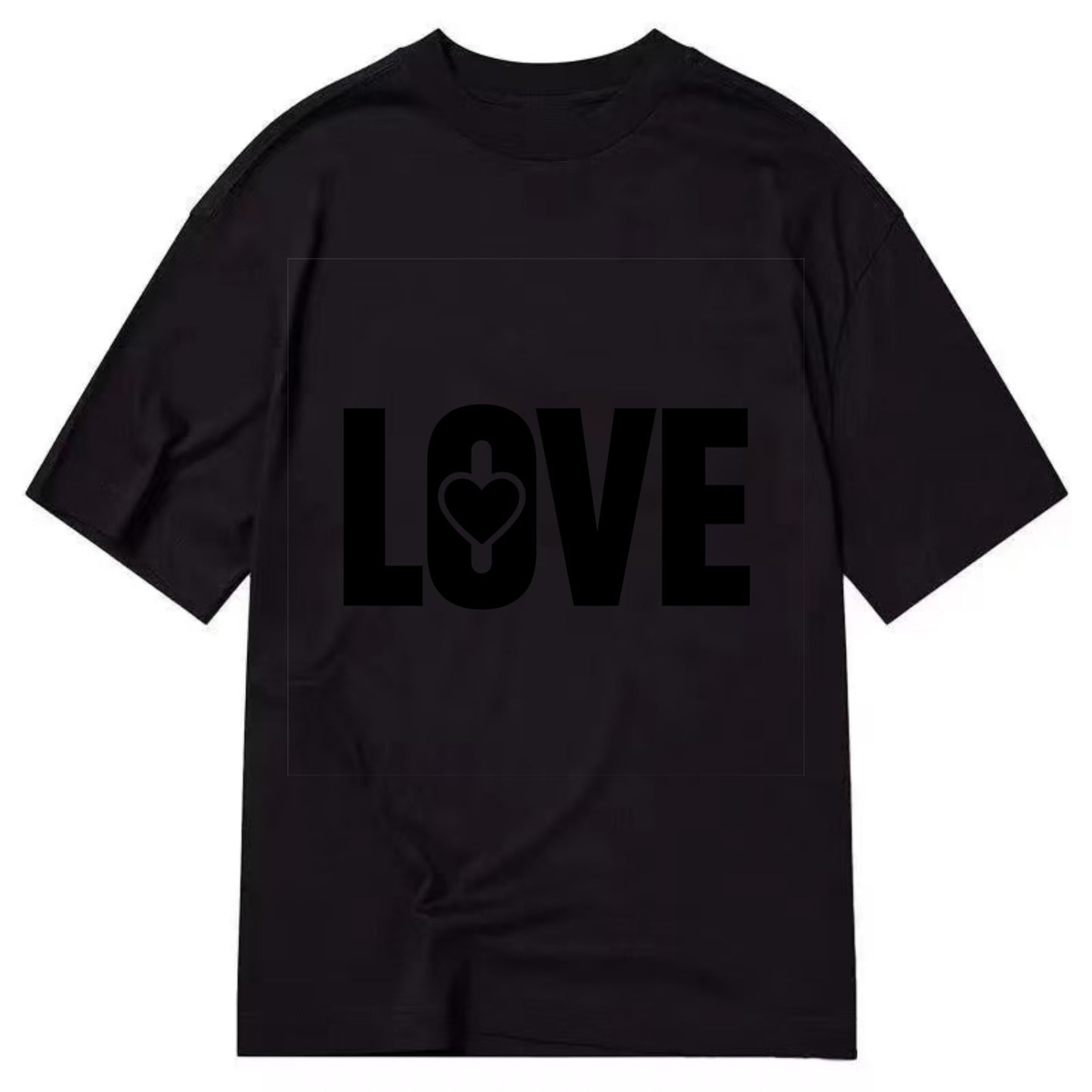 Bold typography design - "LOVE" - universal connection, heart centered - Classic T-shirt - Black