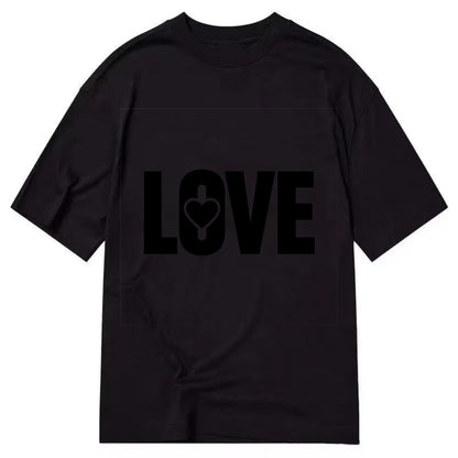 Bold typography design - "LOVE" - universal connection, heart centered - Classic T-shirt - Black