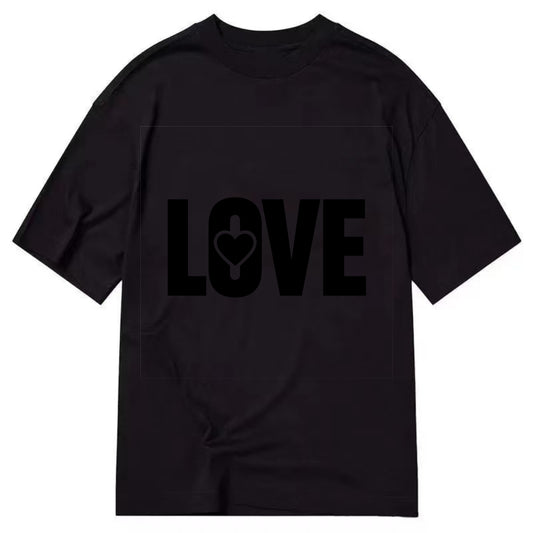 Bold typography design - "LOVE" - universal connection, heart centered - Classic T-shirt - Black